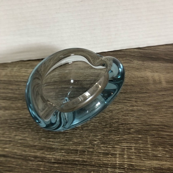 Vtg Holmegaard Blue Glass Ashtray - Picture 3 of 9